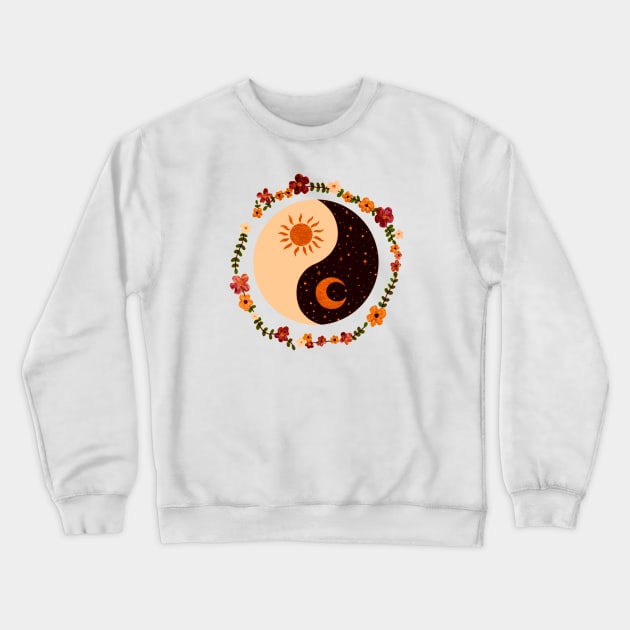 Floral Yin and Yang (2) Crewneck Sweatshirt by LunarsFlow